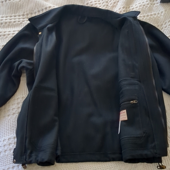 Vintage Filson Mackinaw Jacket Coat Black Large Full Zip Snap - Picture 5 of 11